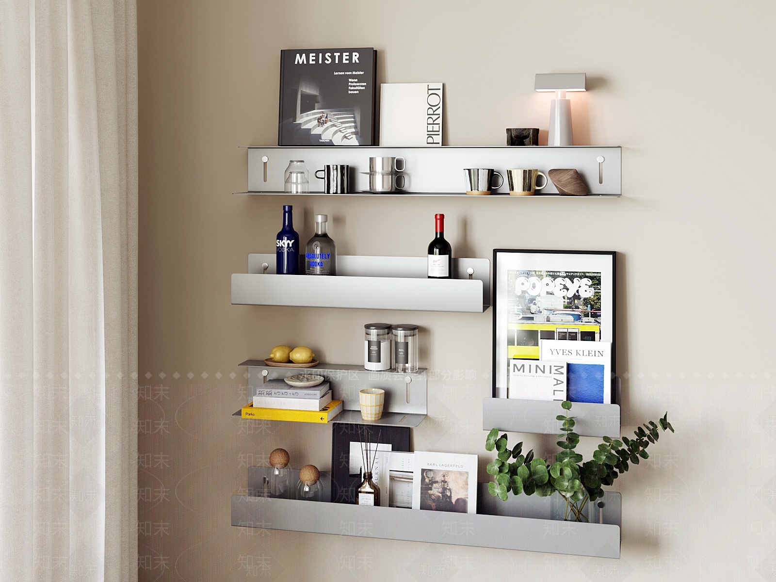 现代中古置物架3D模型下载【ID:1204824583】