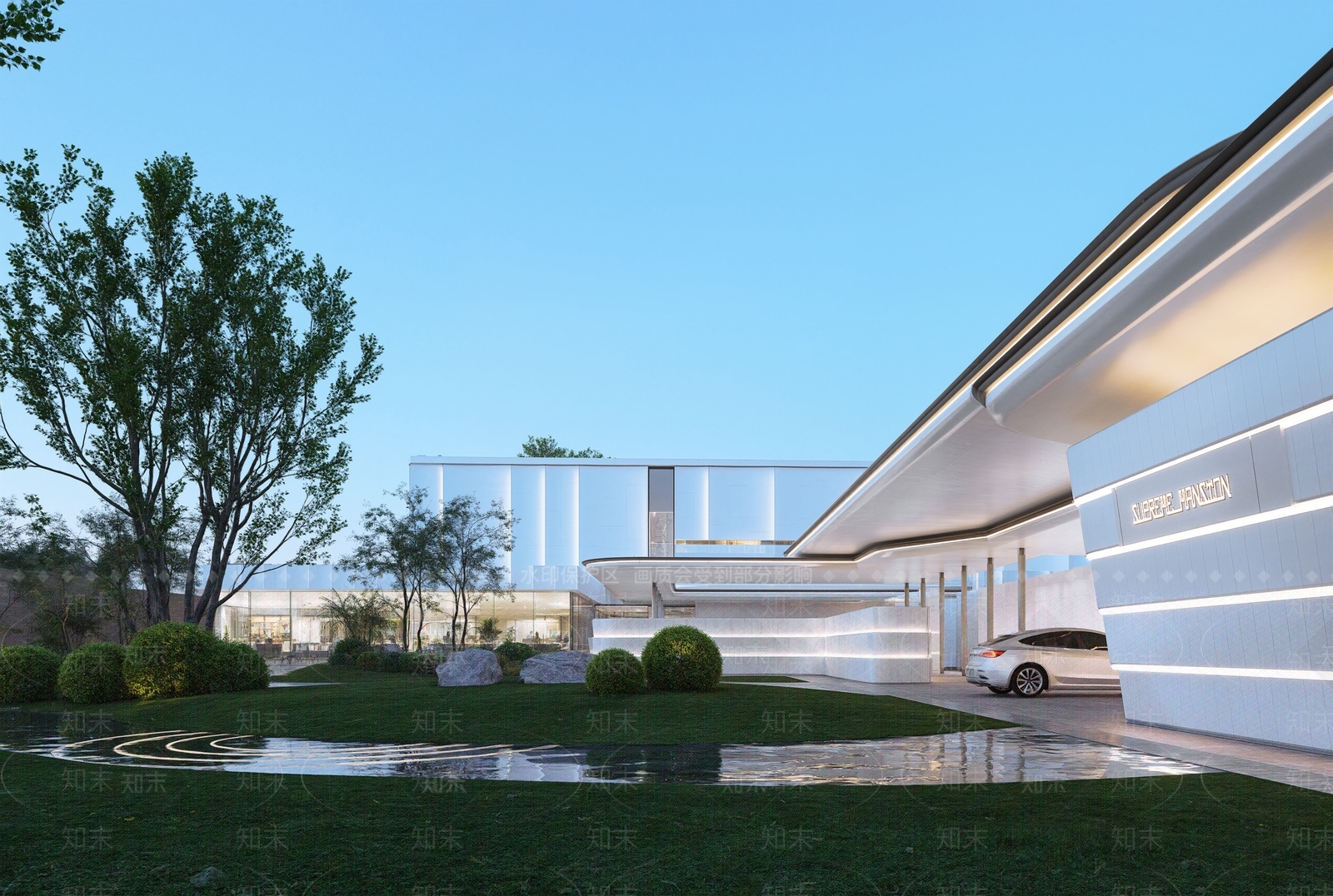 现代简约售楼处建筑SU模型下载【ID:1204827384】