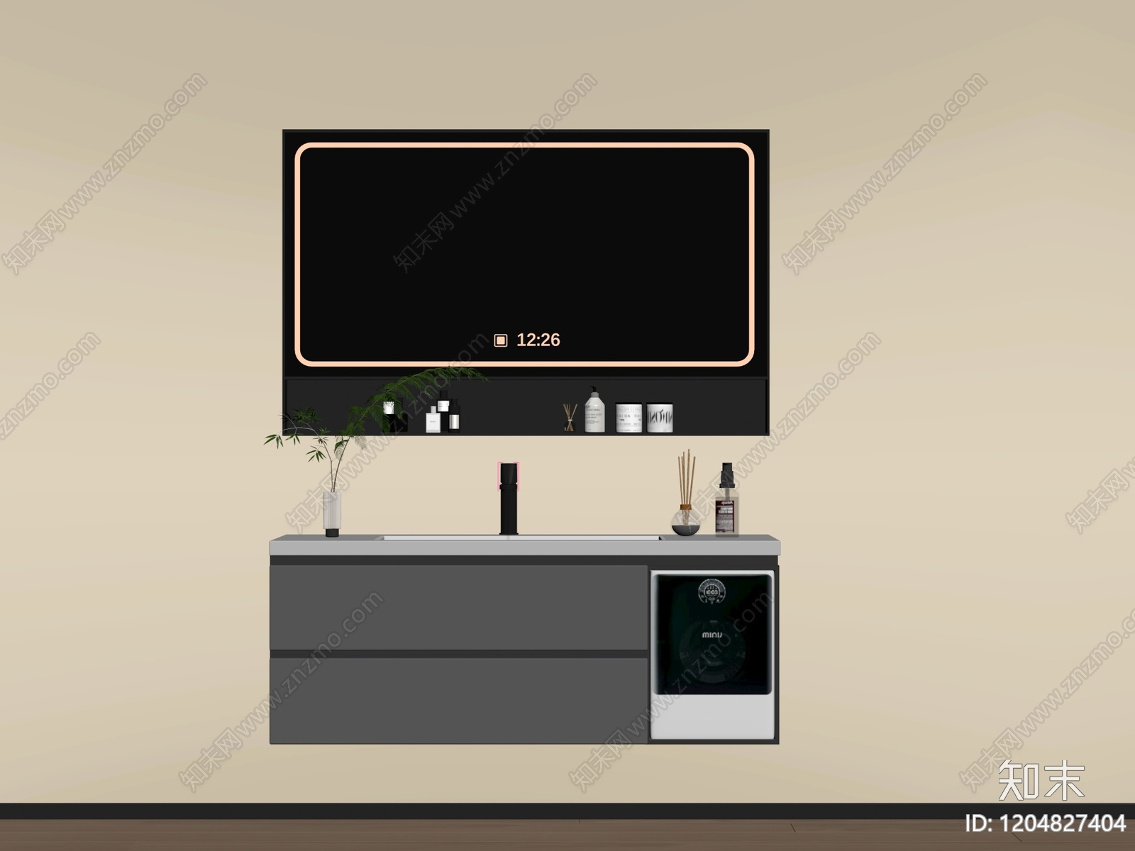 现代浴室柜SU模型下载【ID:1204827404】