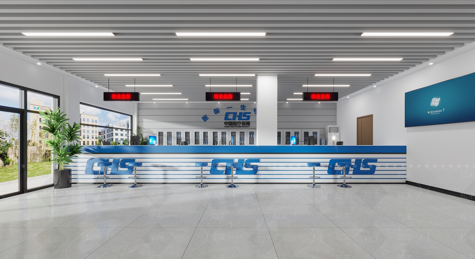 现代办公大厅3D模型下载【ID:1204827749】