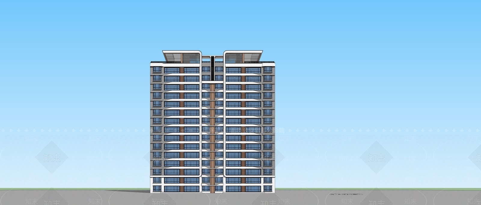 现代高层住宅SU模型下载【ID:1204828700】