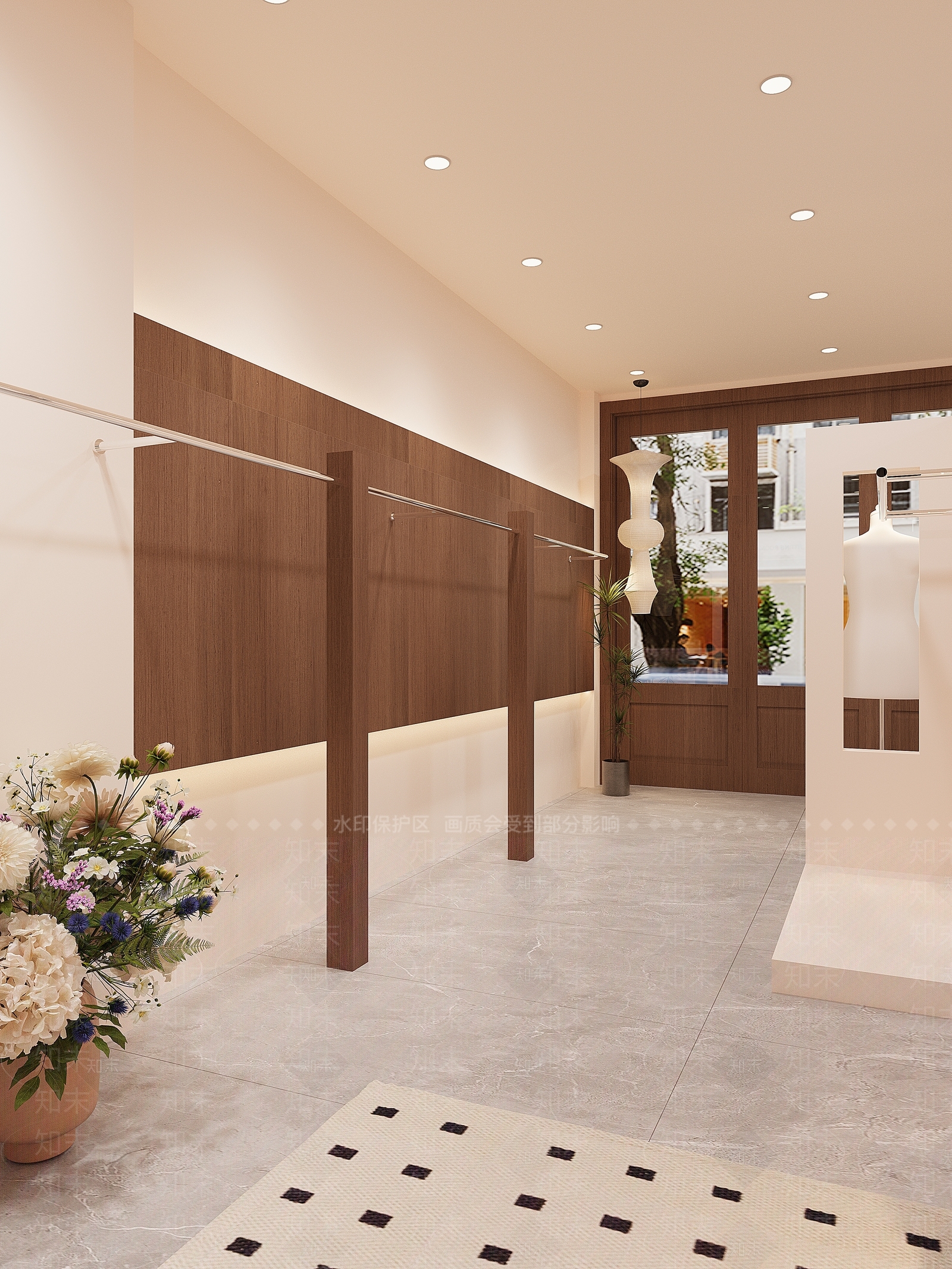 奶油原木服装店3D模型下载【ID:1204830400】