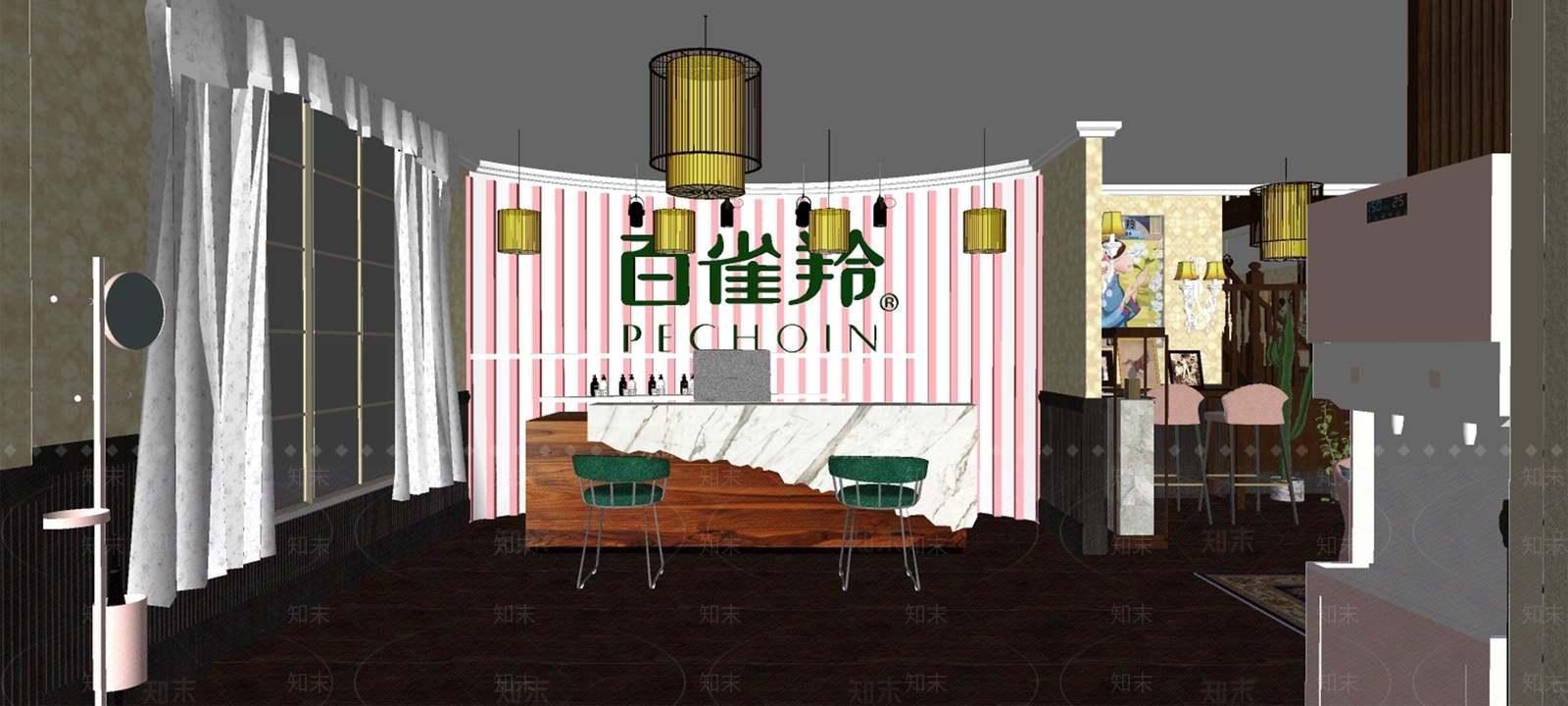 复古新中式会所SU模型下载【ID:1204852867】