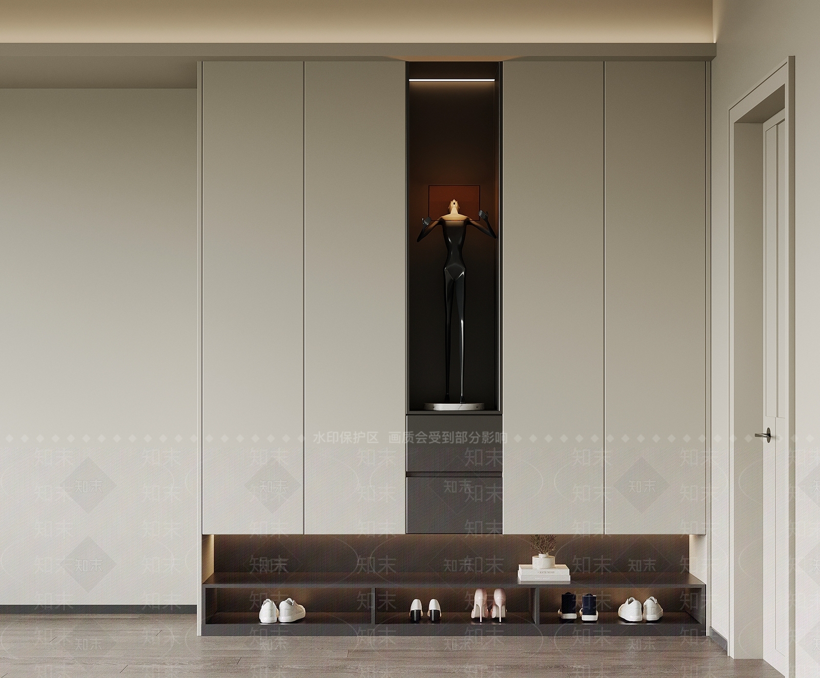 现代极简鞋柜3D模型下载【ID:1204830017】