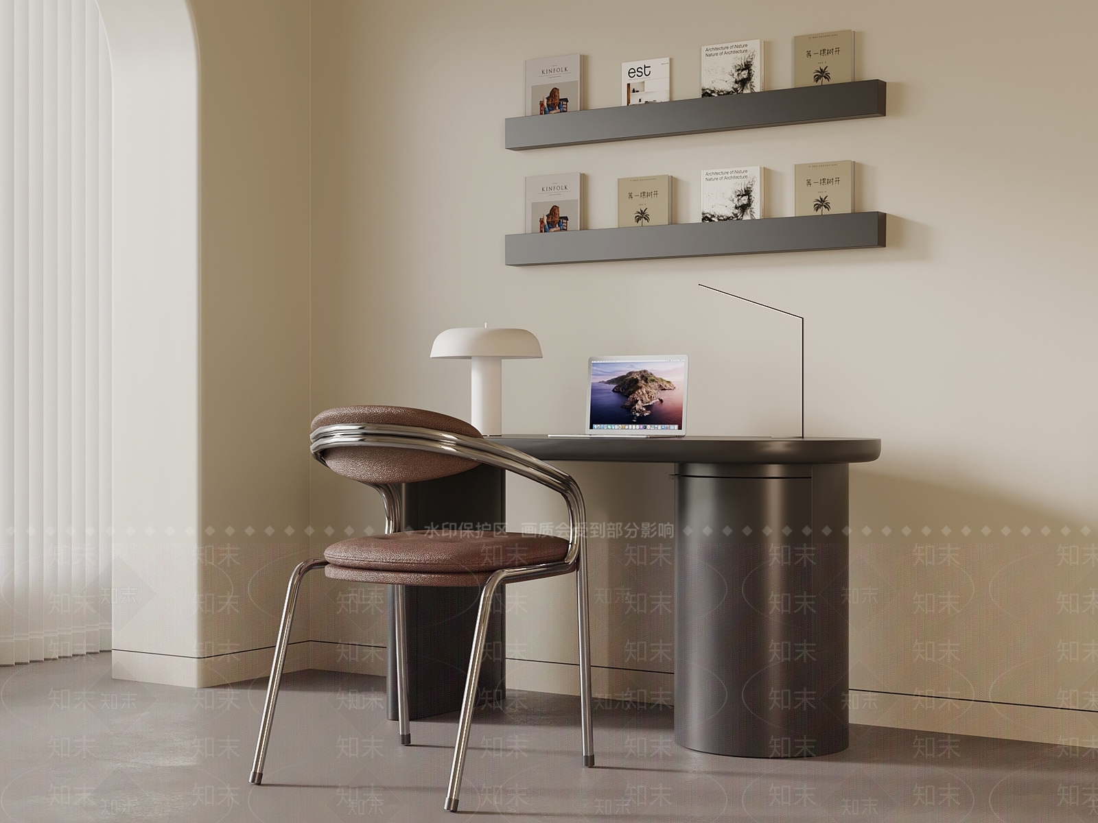 现代书桌椅3D模型下载【ID:1204830185】