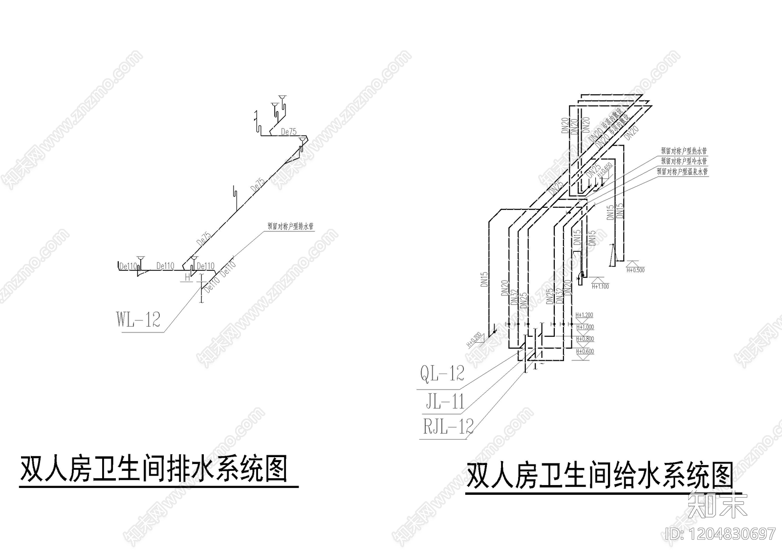 给水系统cad施工图下载【ID:1204830697】