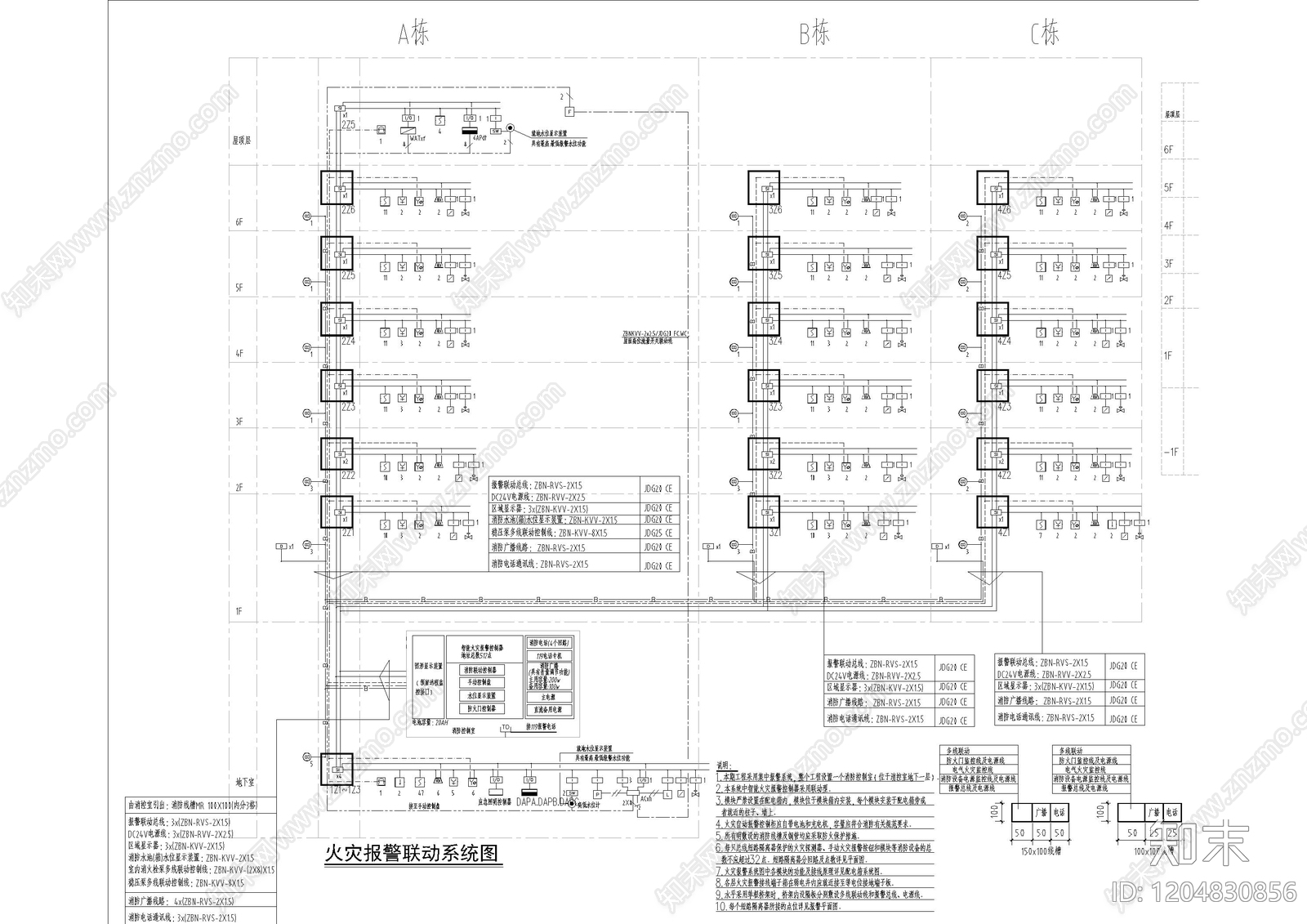 疏散照明系统cad施工图下载【ID:1204830856】