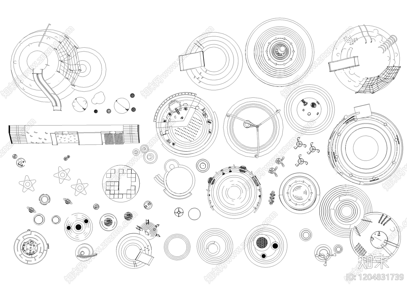 现代儿童器材施工图下载【ID:1204831739】