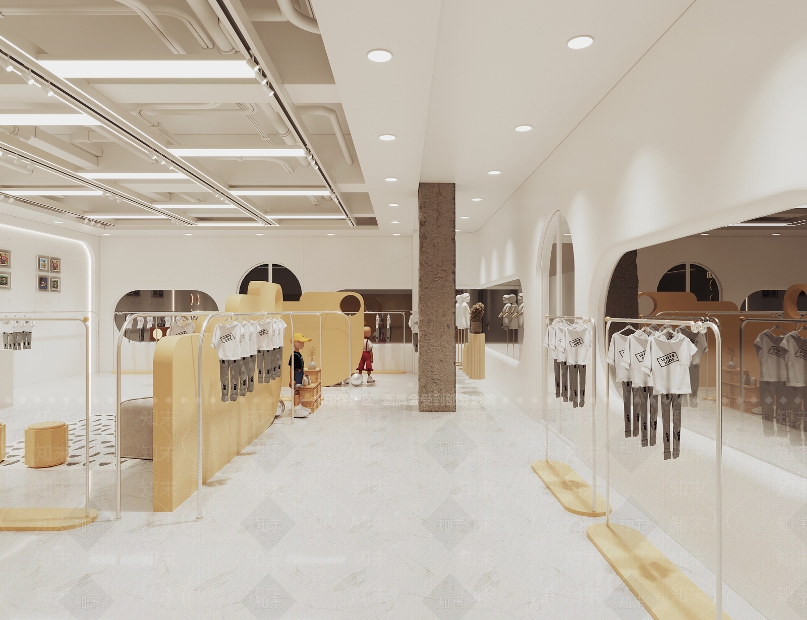 奶油极简服装店3D模型下载【ID:1204837162】