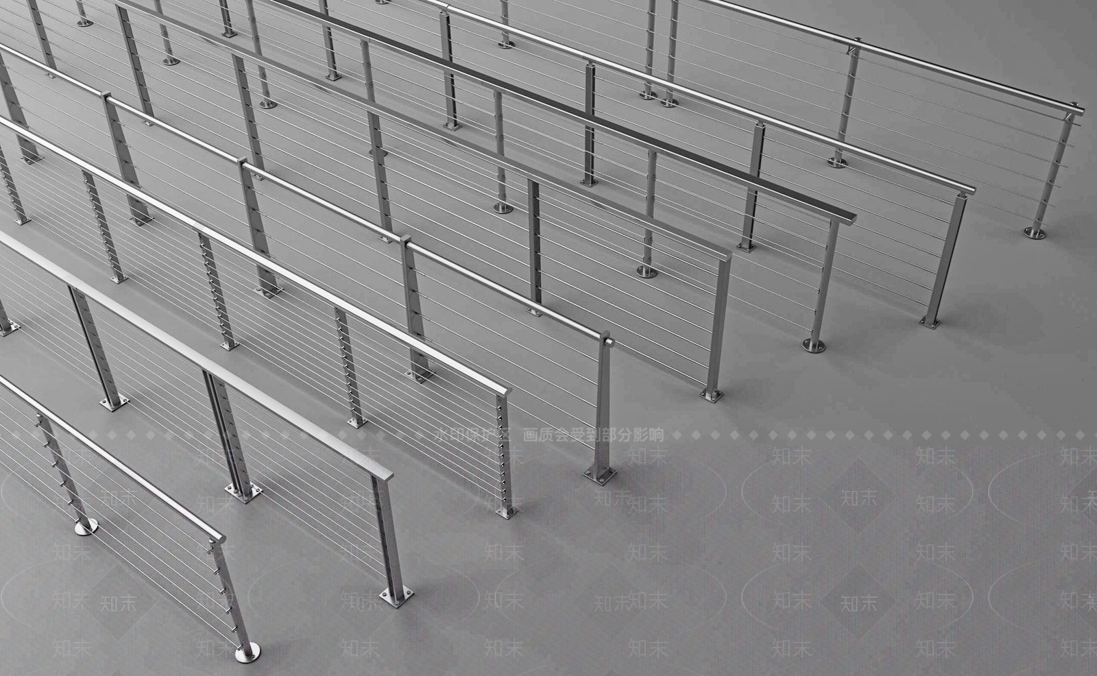 现代围栏护栏SU模型下载【ID:1204837262】