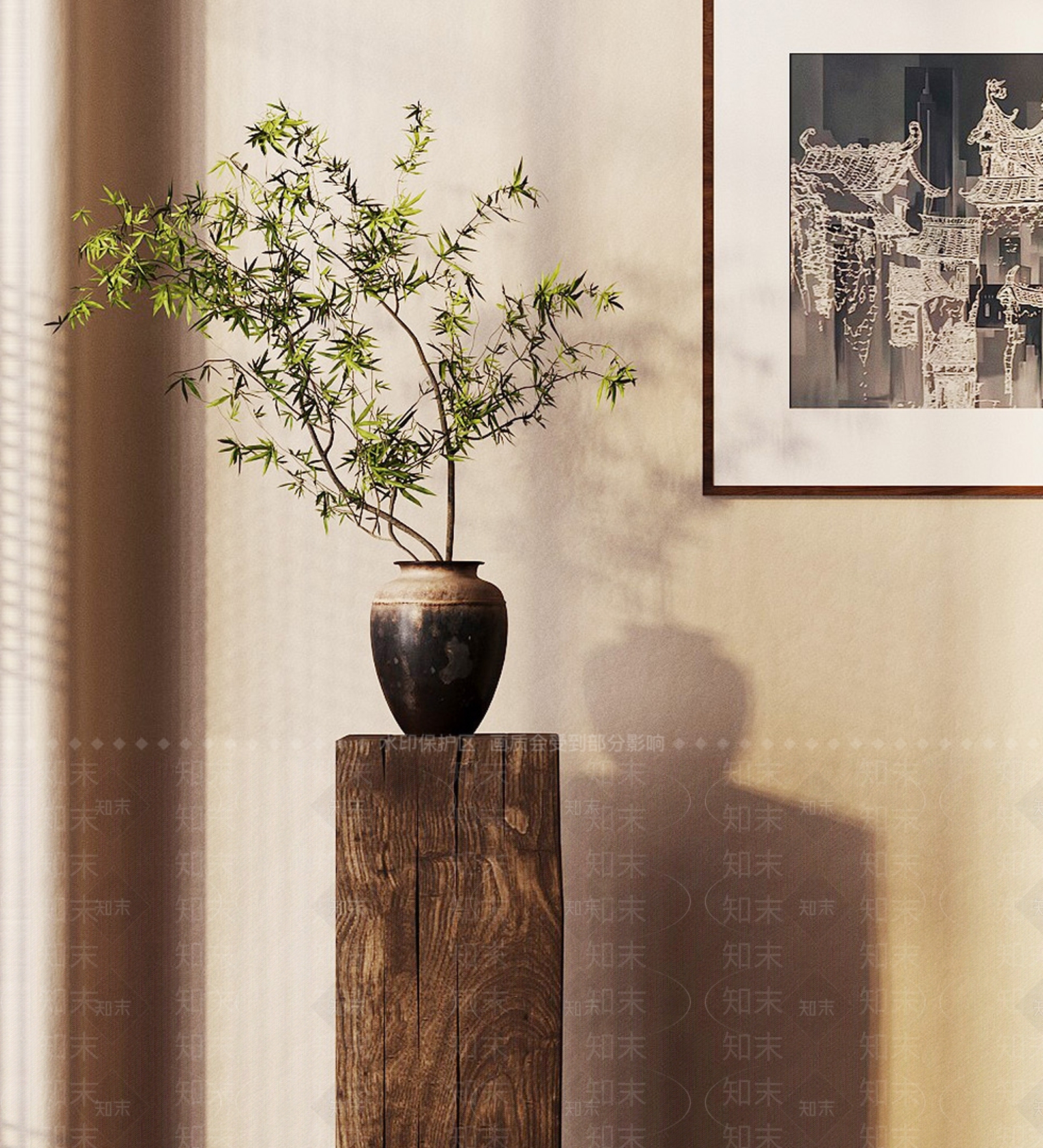 新中式禅意花艺3D模型下载【ID:1204837705】