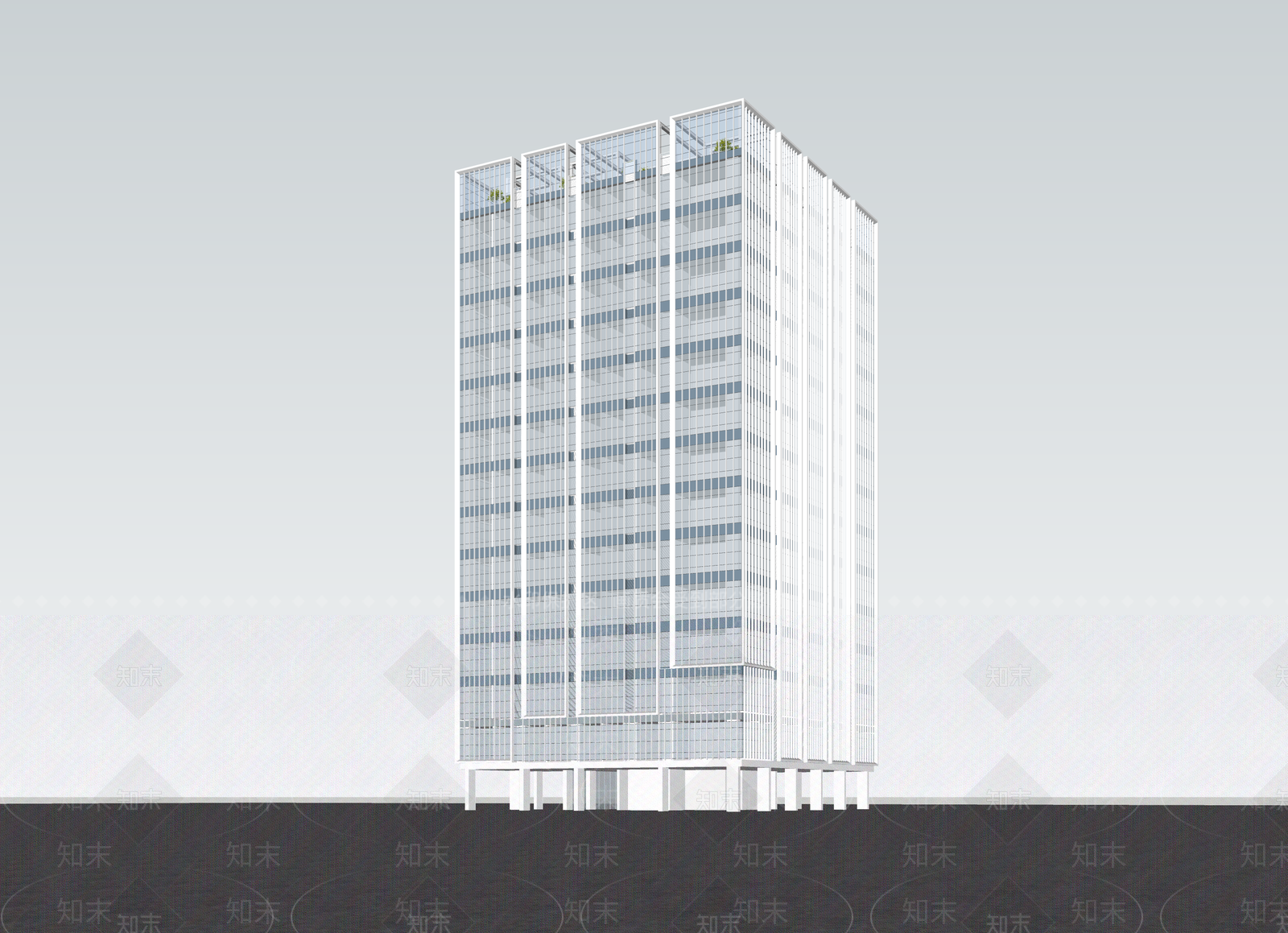 现代办公楼SU模型下载【ID:1204869673】