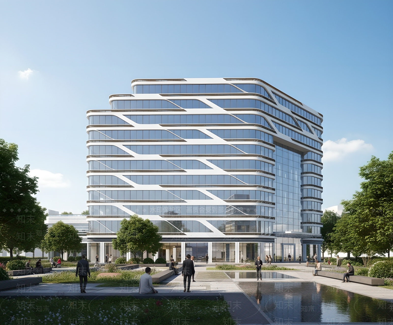 现代办公楼SU模型下载【ID:1204869631】