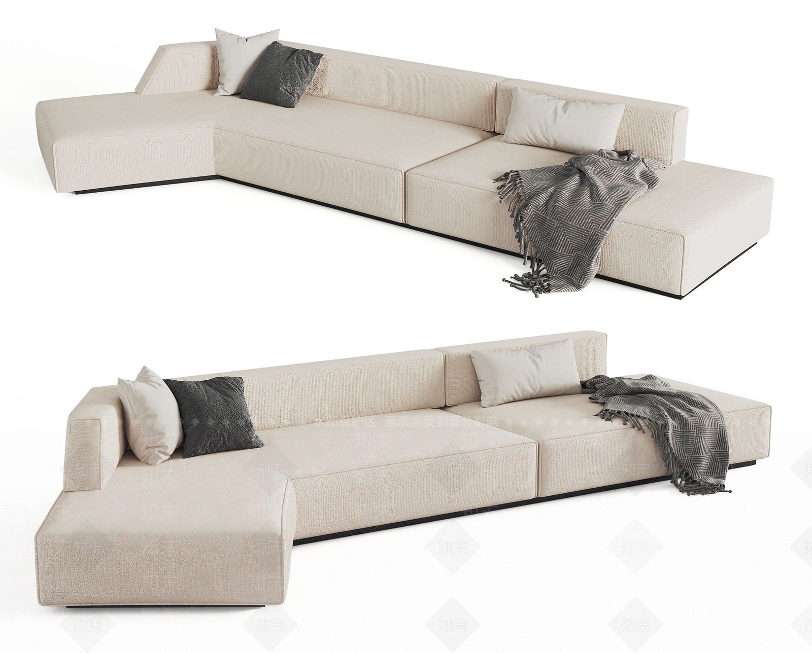 现代转角沙发3D模型下载【ID:1204839788】