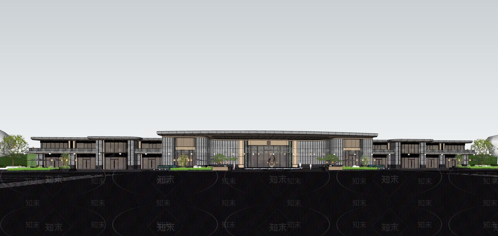 现代商业街SU模型下载【ID:1204842259】