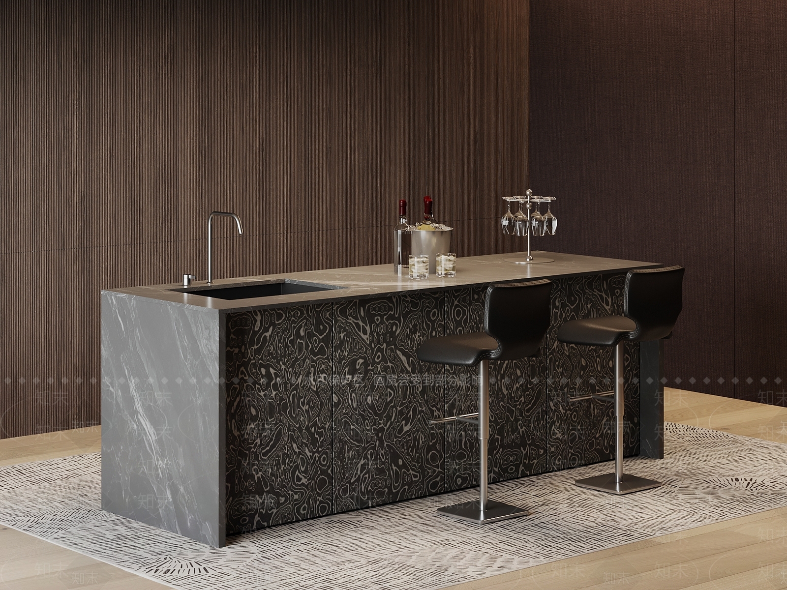 现代意式吧台3D模型下载【ID:1204843772】