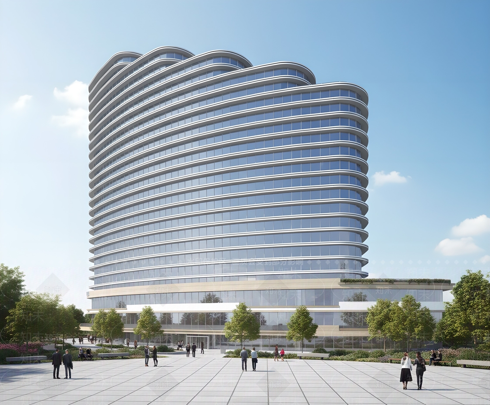 现代酒店建筑SU模型下载【ID:1204844601】