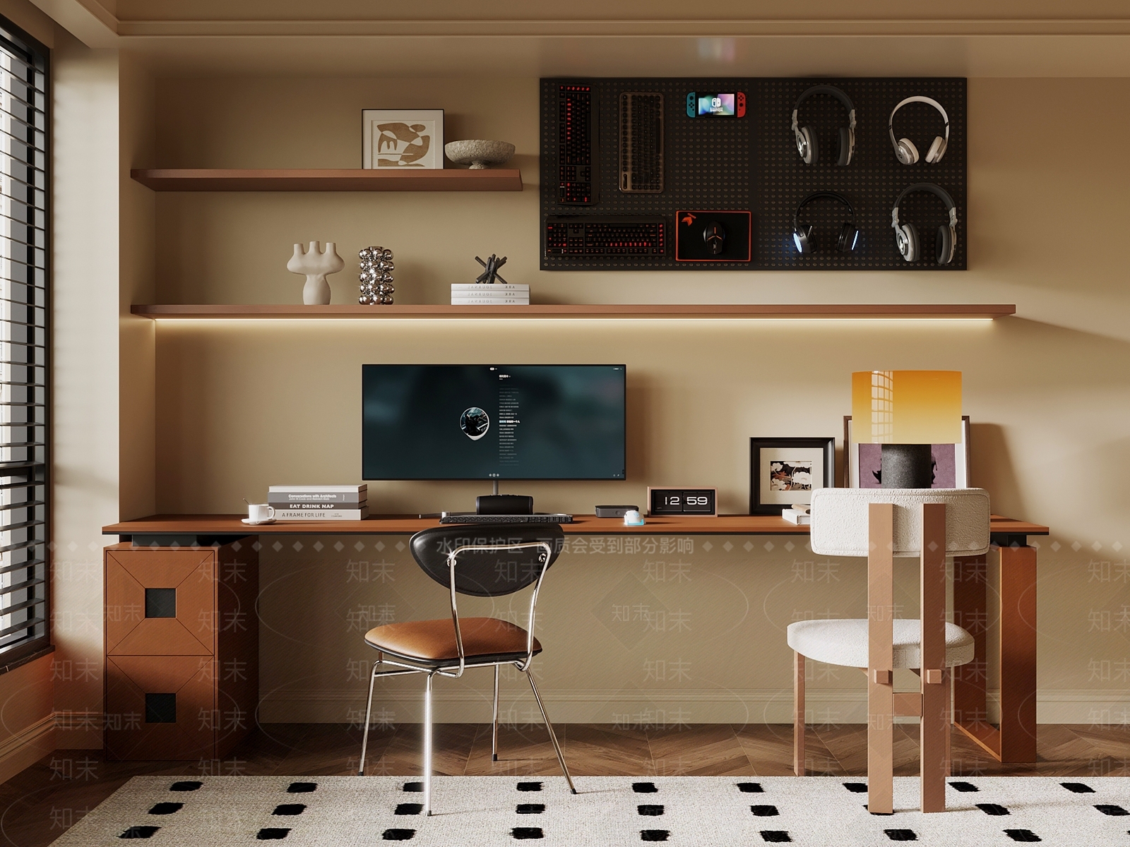 中古书桌3D模型下载【ID:1204847247】