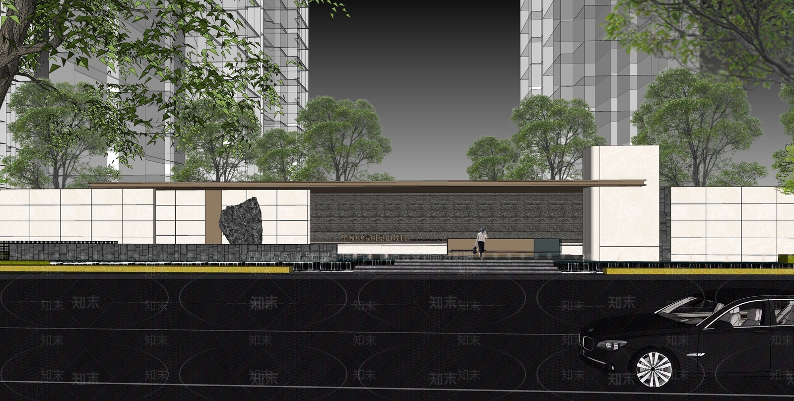 现代入口大门SU模型下载【ID:1204847708】