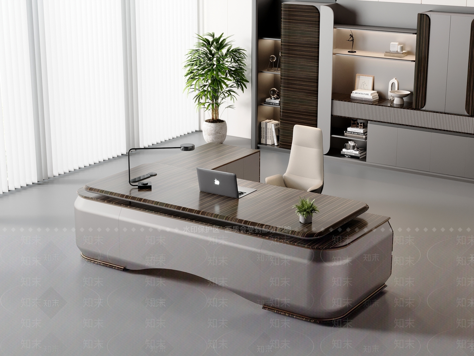 轻奢办公桌3D模型下载【ID:1204849500】