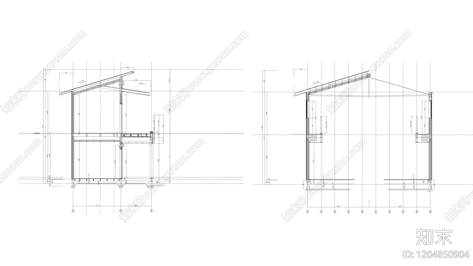 现代办公楼建筑cad施工图下载【ID:1204850904】