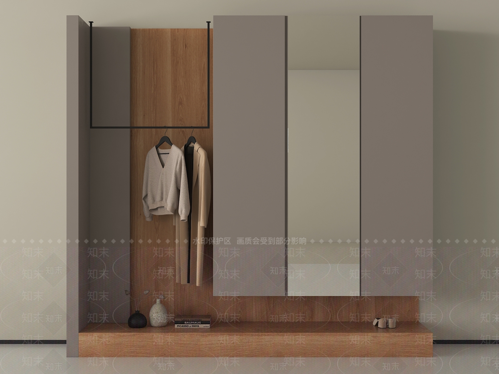 现代衣柜3D模型下载【ID:1204850986】