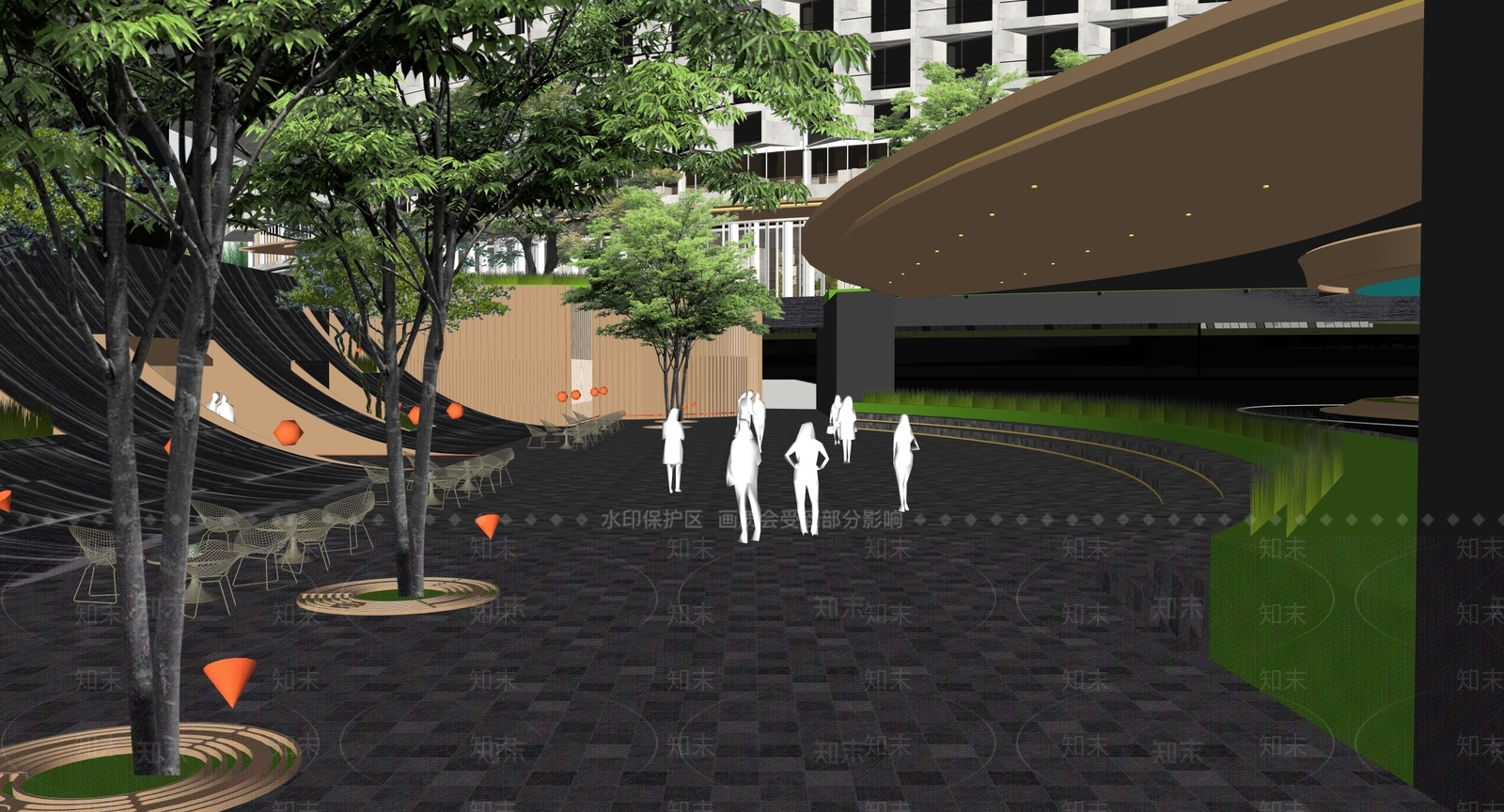 现代办公园区景观SU模型下载【ID:1204852348】