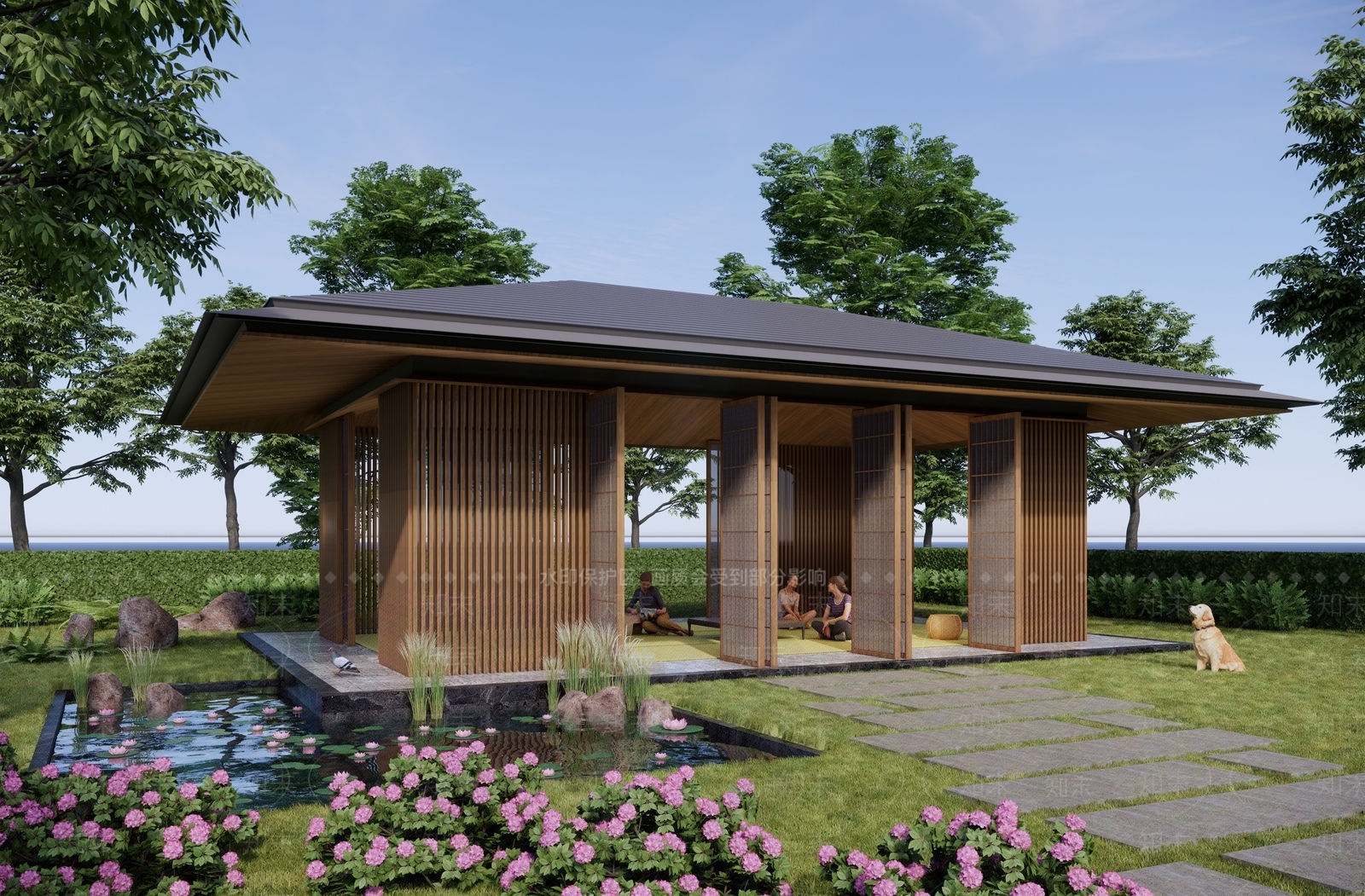 日式亭子SU模型下载【ID:1204854302】