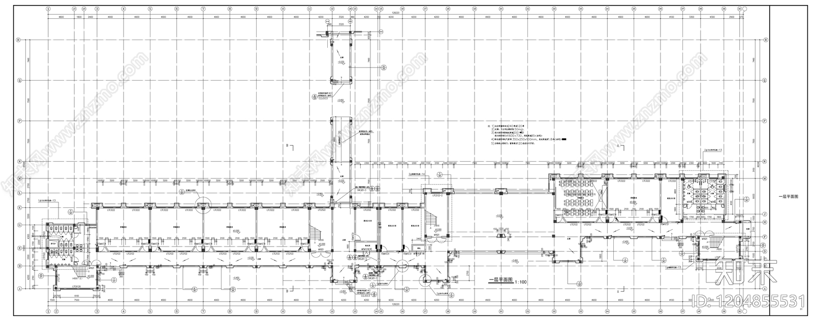 欧式学校建筑cad施工图下载【ID:1204855531】