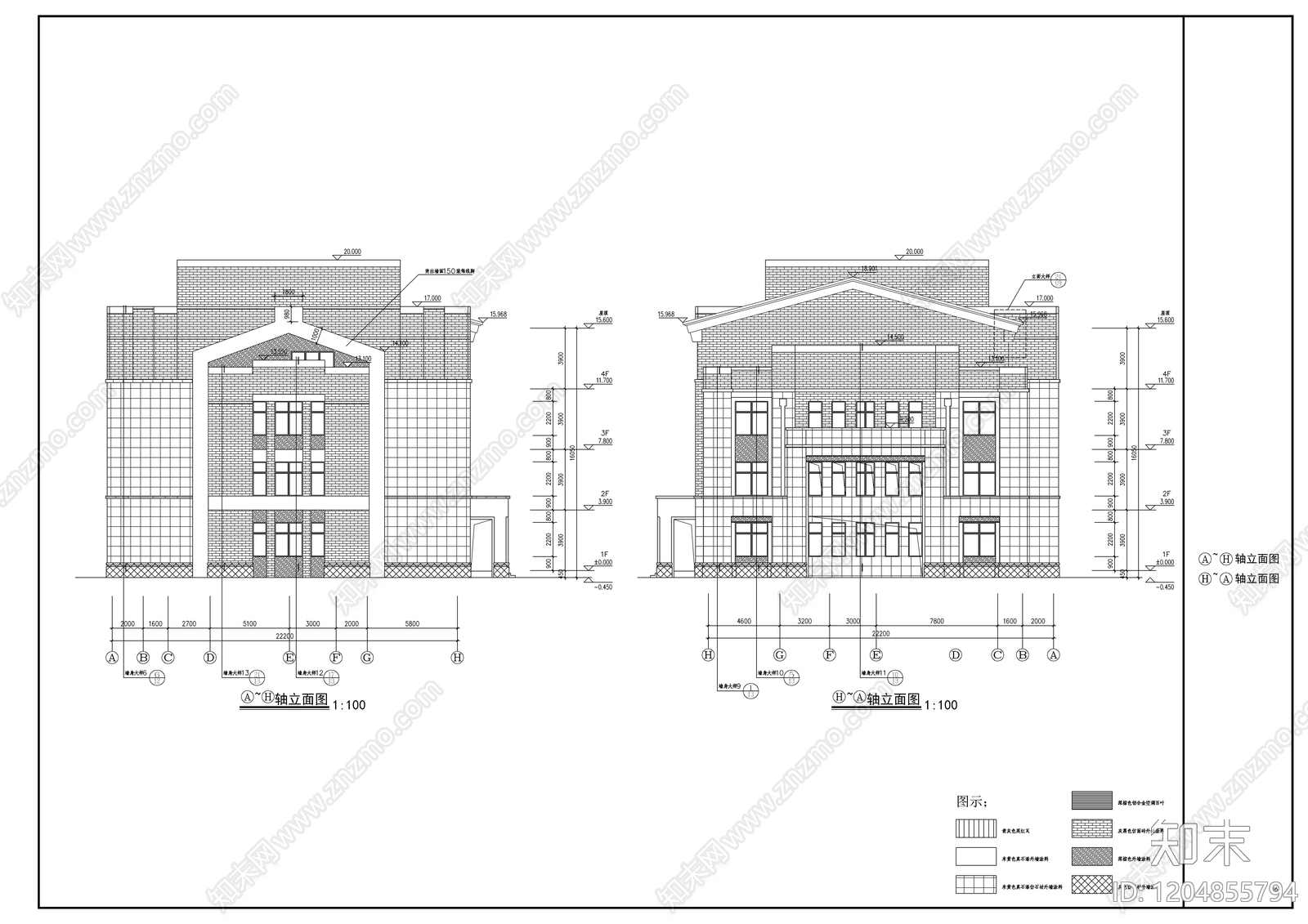 欧式学校建筑施工图下载【ID:1204855794】