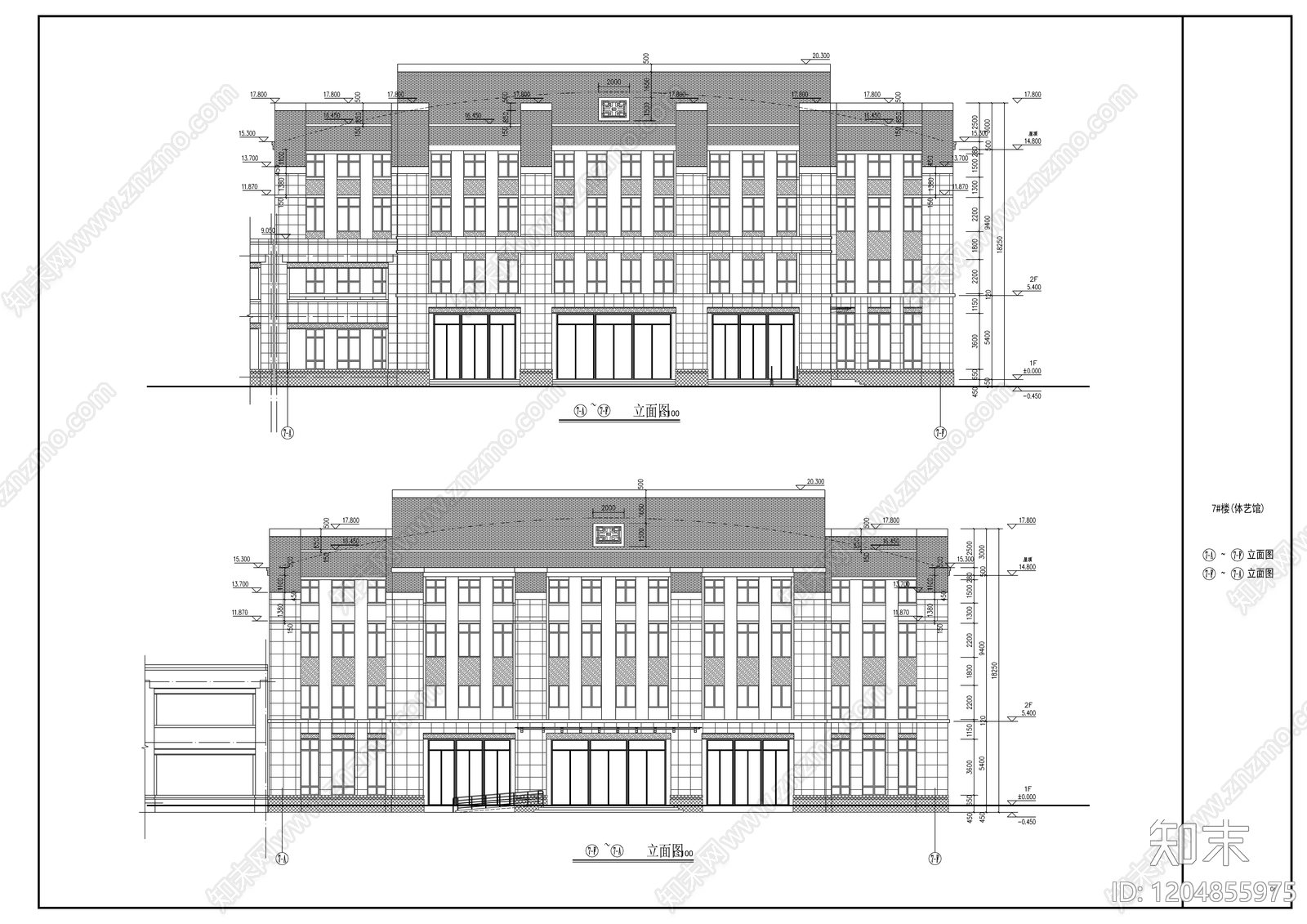 欧式学校建筑施工图下载【ID:1204855975】