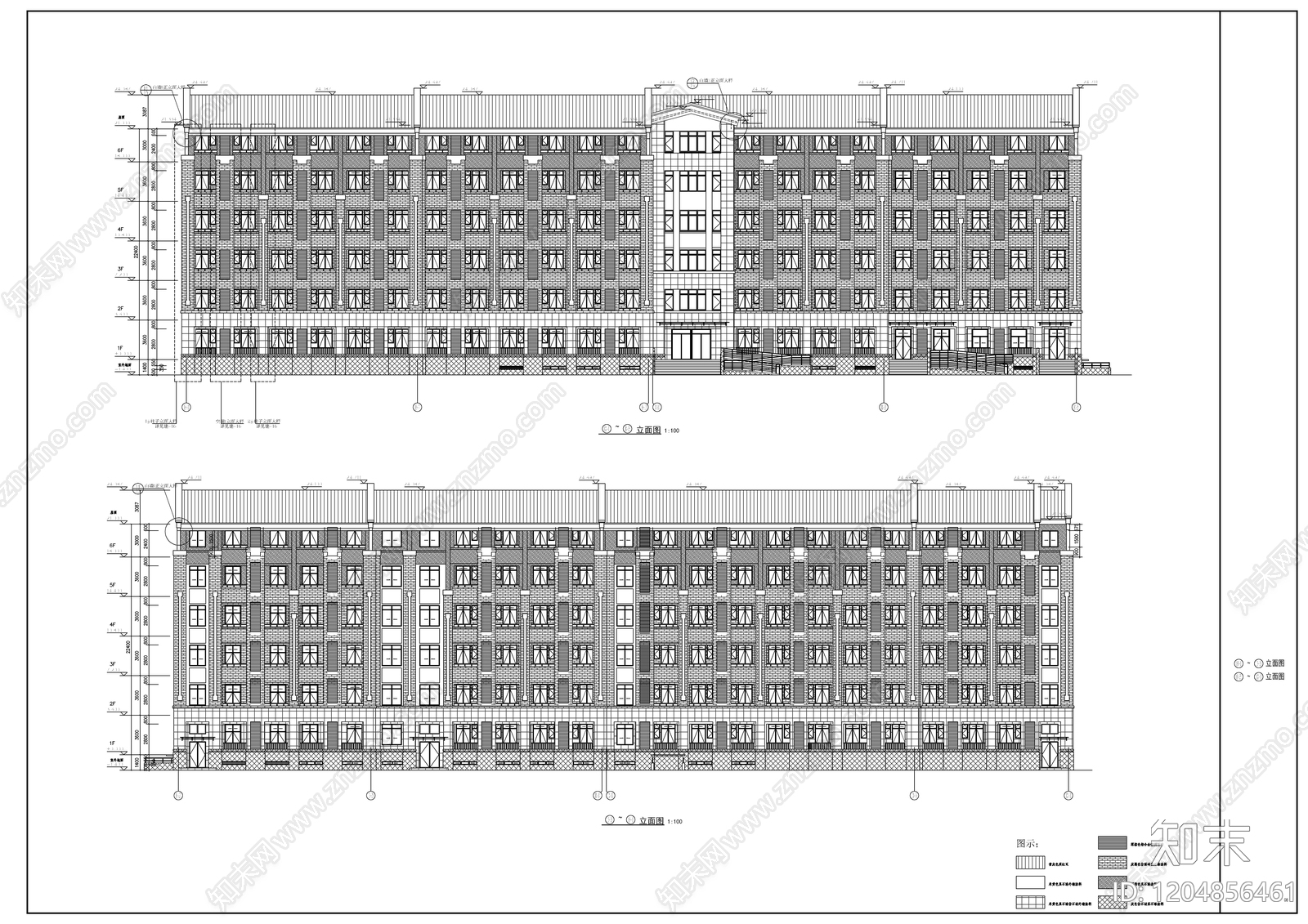 欧式学校建筑施工图下载【ID:1204856461】