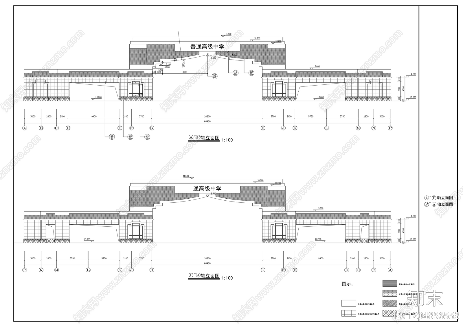 欧式学校建筑施工图下载【ID:1204856553】