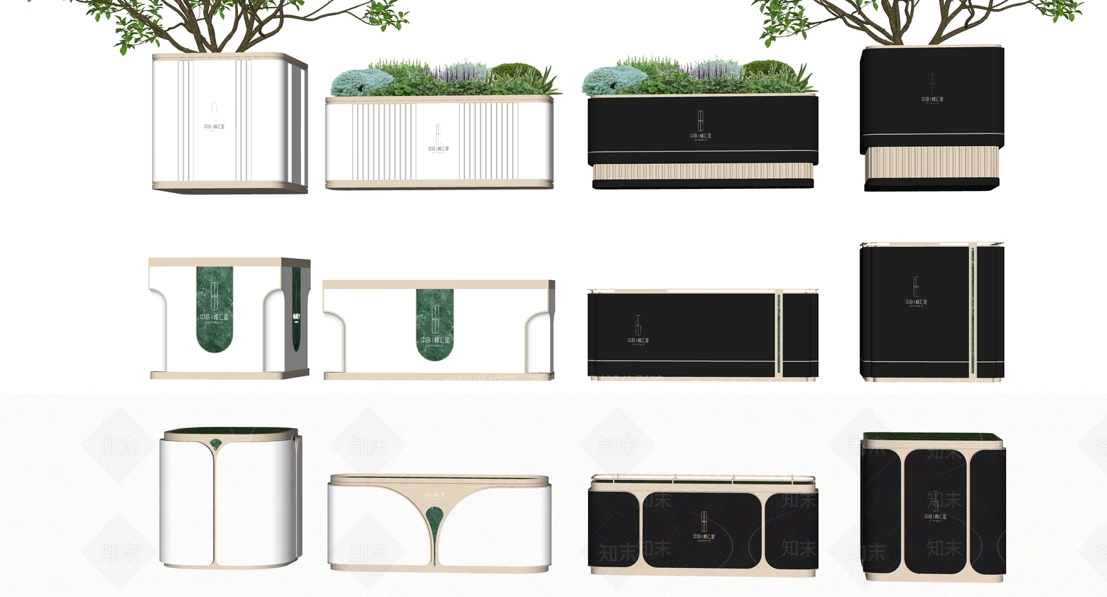 现代极简其他景观小品SU模型下载【ID:1204858702】