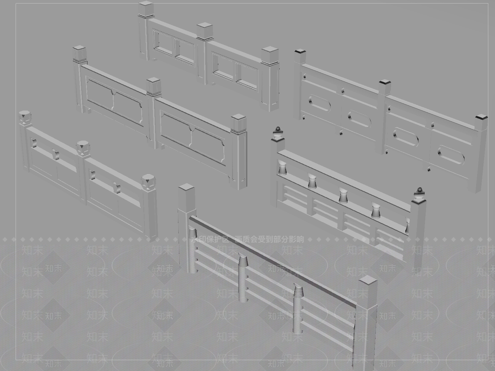 中式围栏护栏SU模型下载【ID:1204859816】