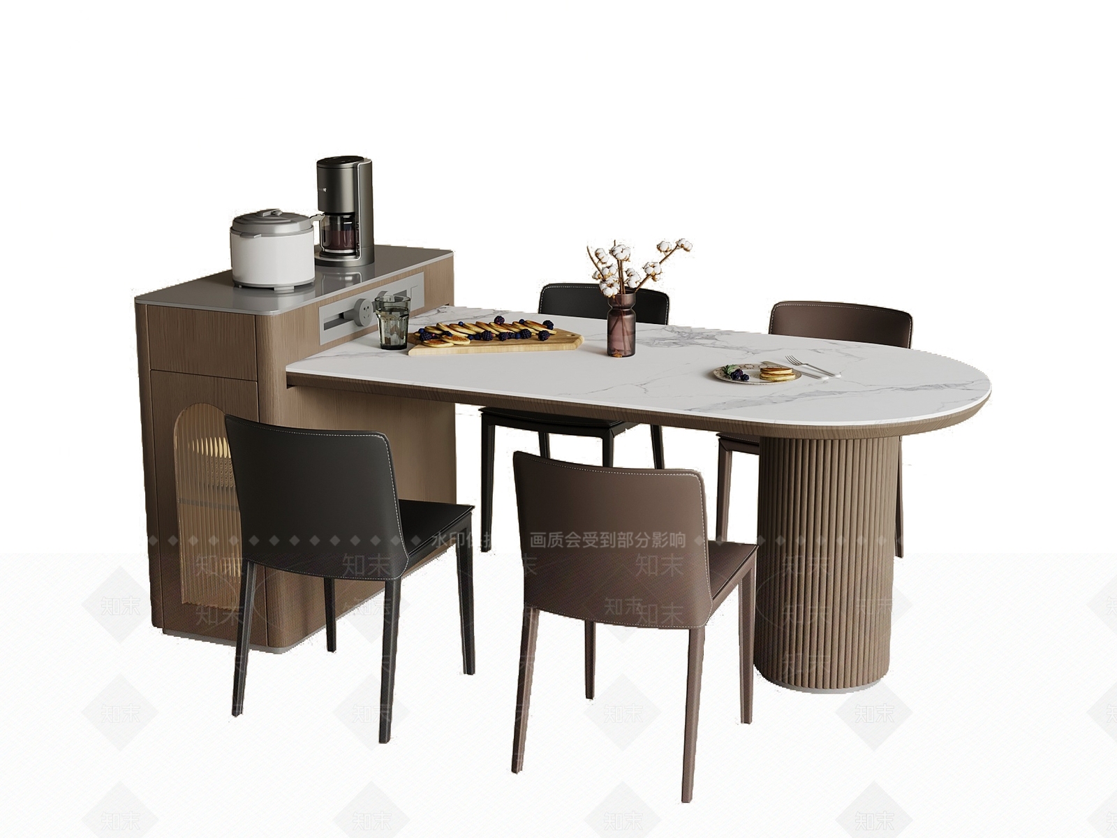 现代餐桌椅SU模型下载【ID:1204860886】