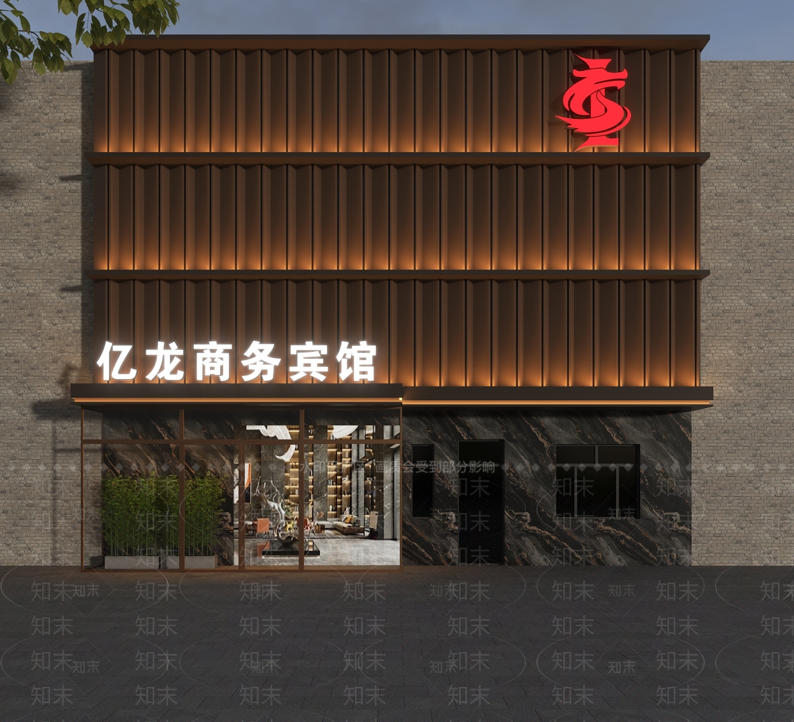 现代门头3D模型下载【ID:1204862876】