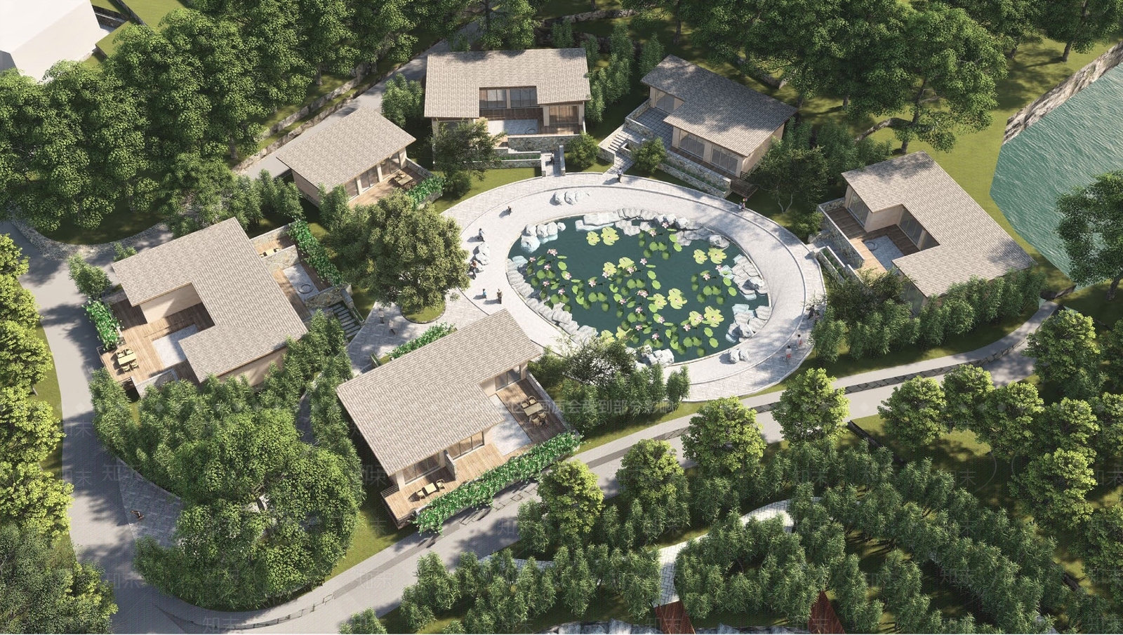 现代新中式小公建SU模型下载【ID:1204863586】