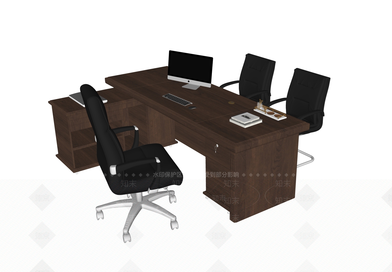 现代办公桌椅SU模型下载【ID:1204865754】