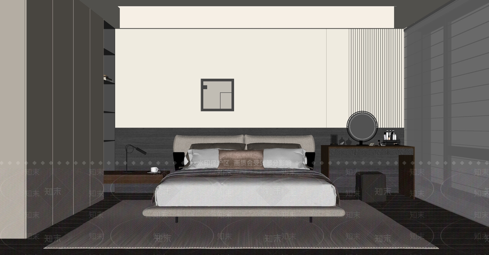 现代简约家居卧室SU模型下载【ID:1204865886】