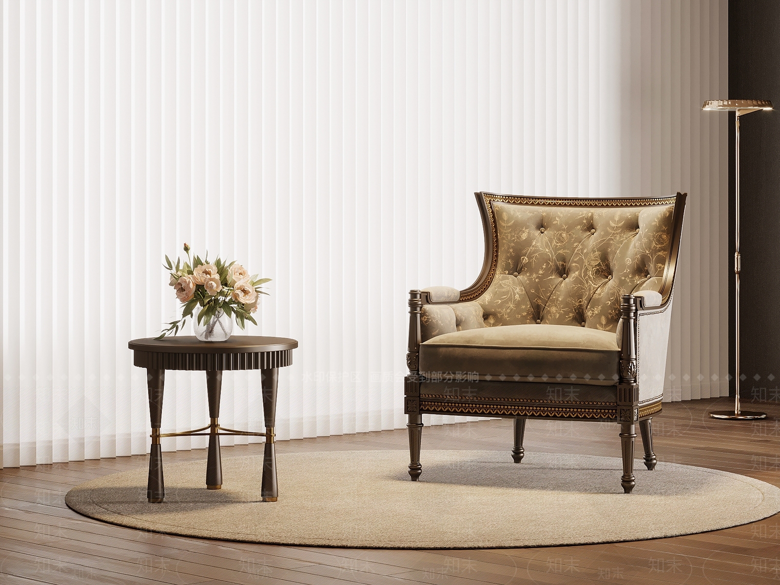 美式休闲椅3D模型下载【ID:1204865920】