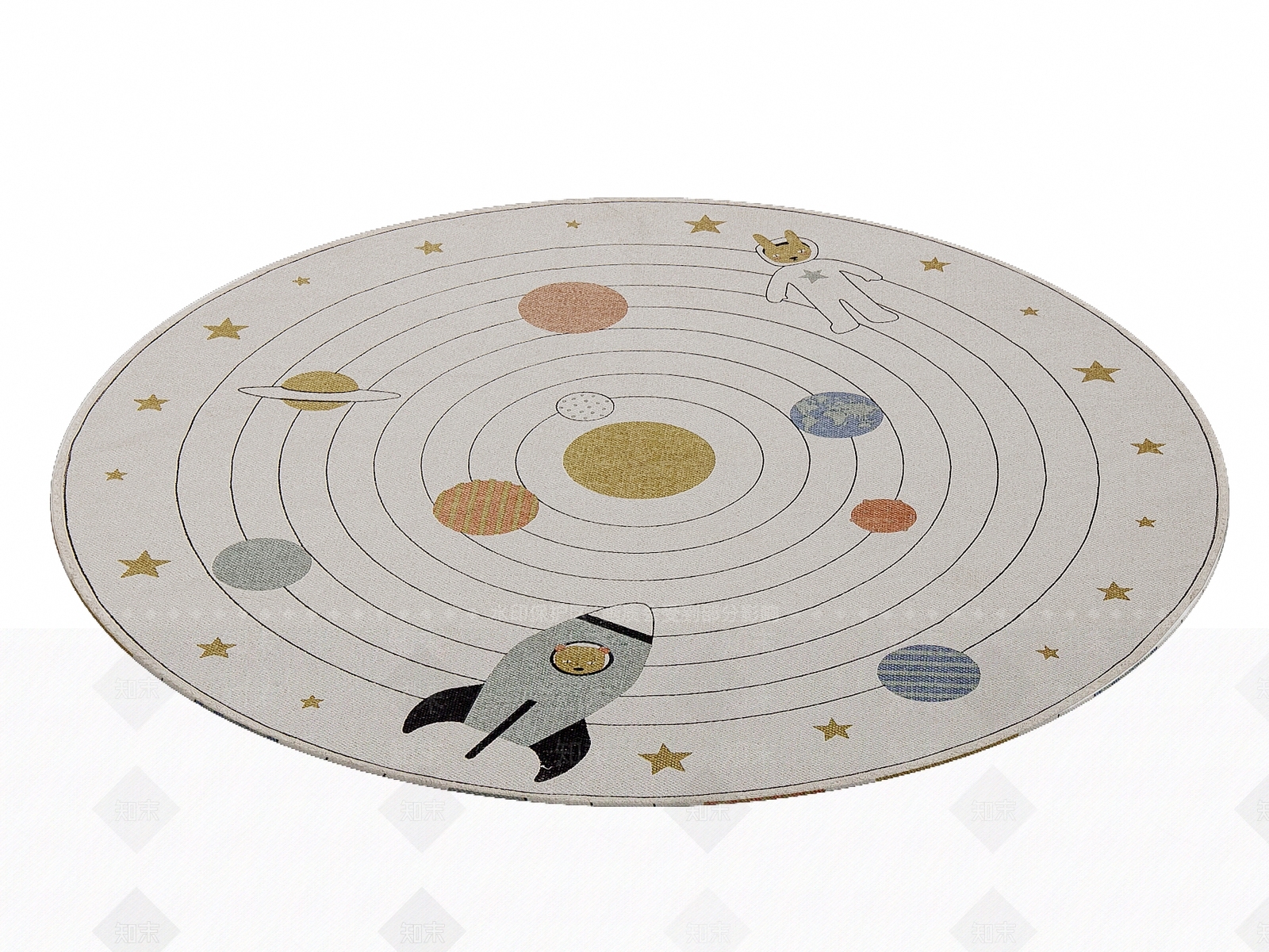 现代圆形地毯SU模型下载【ID:1204867957】