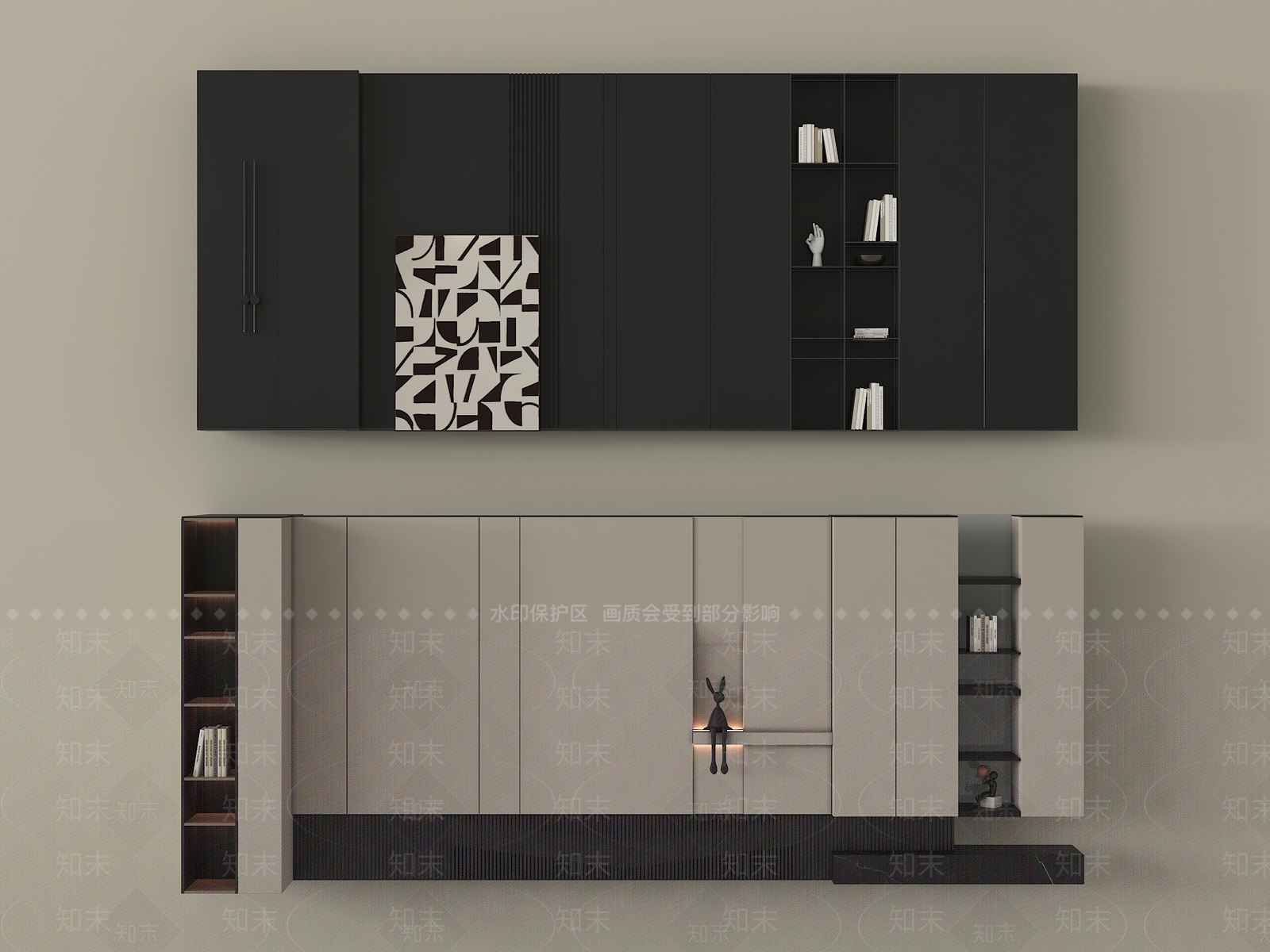 现代电视背景墙3D模型下载【ID:1204870138】