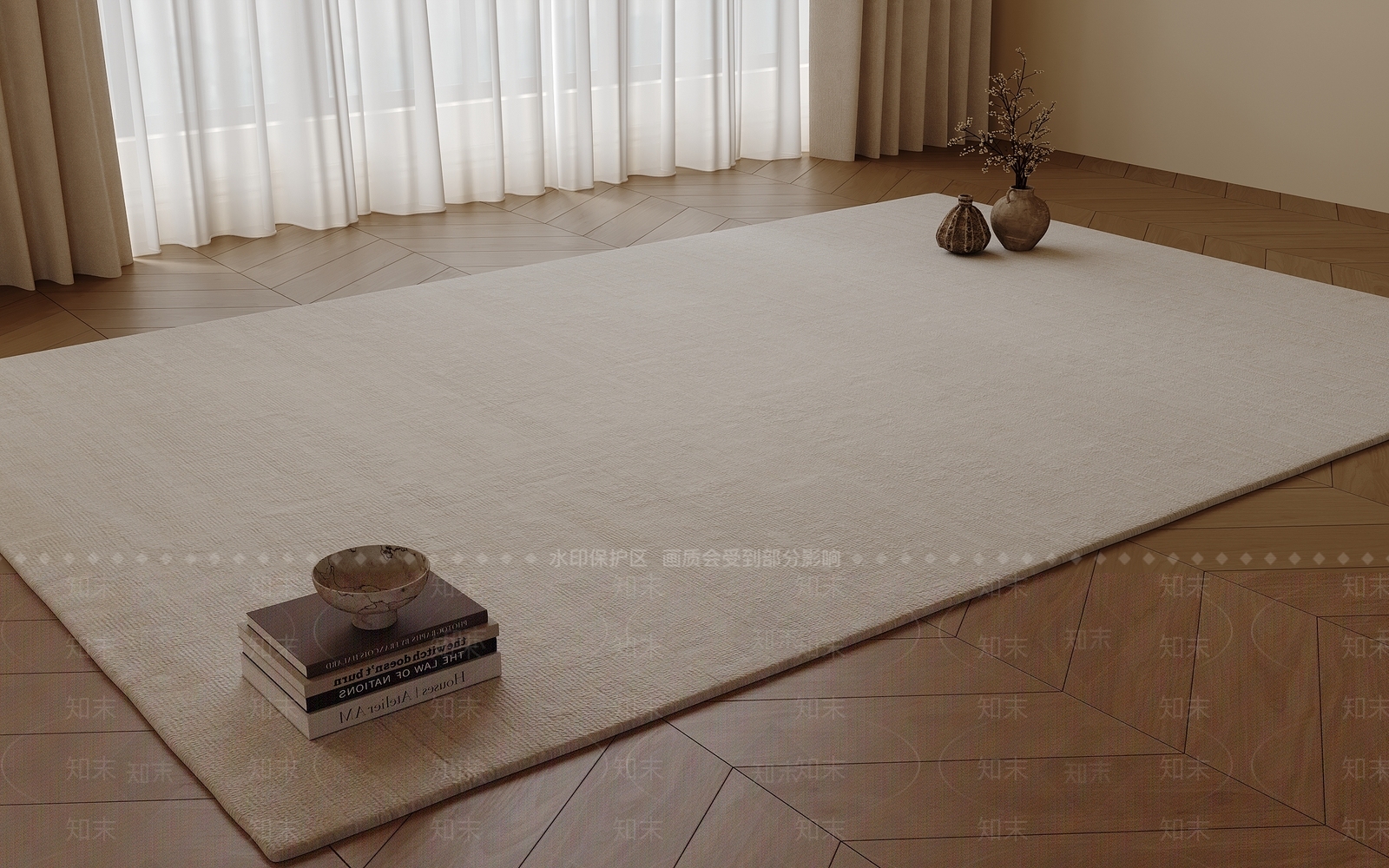 中古侘寂地毯3D模型下载【ID:1204871354】