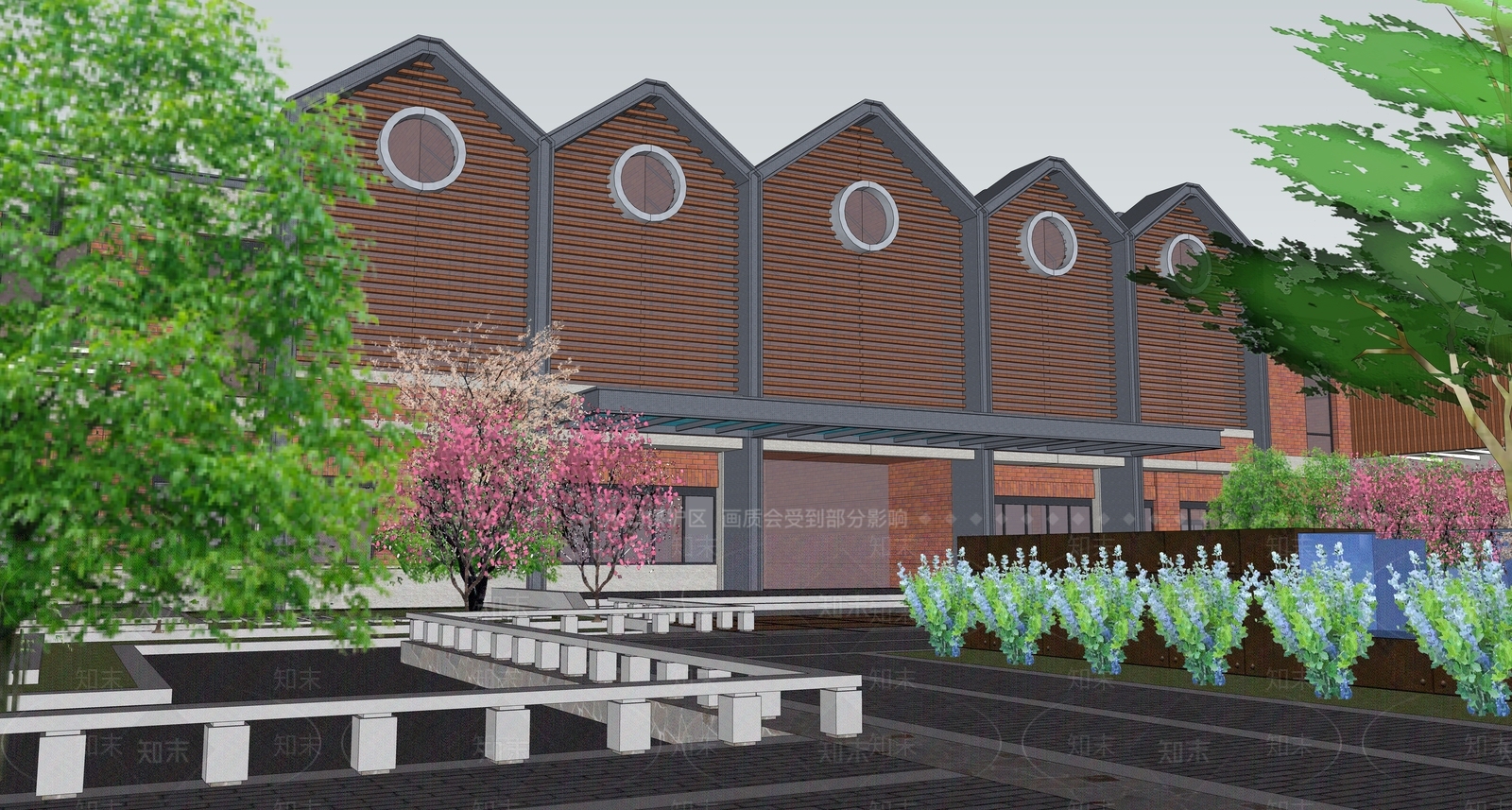 工业现代小公建SU模型下载【ID:1204875270】
