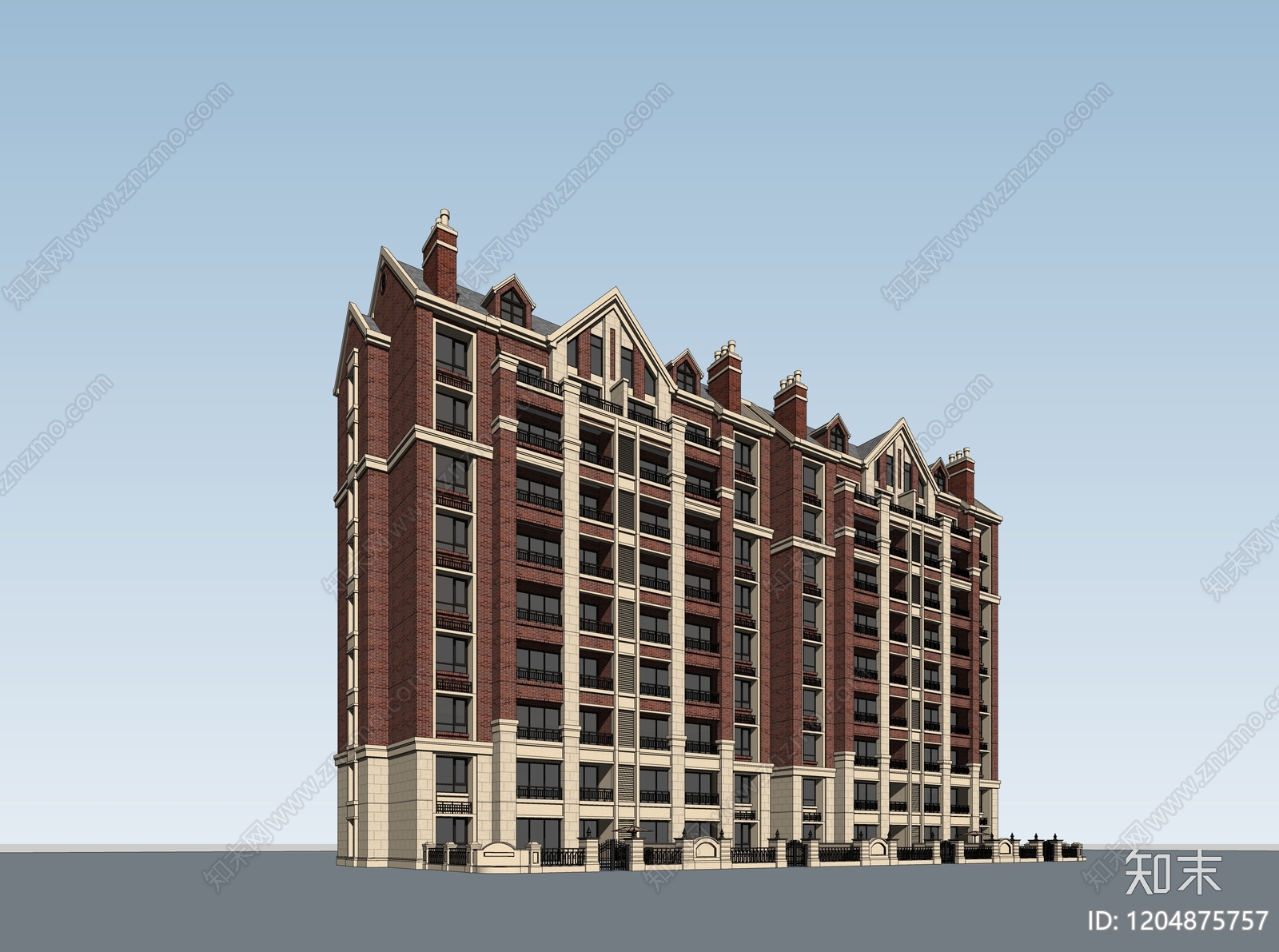 简欧多层住宅SU模型下载【ID:1204875757】