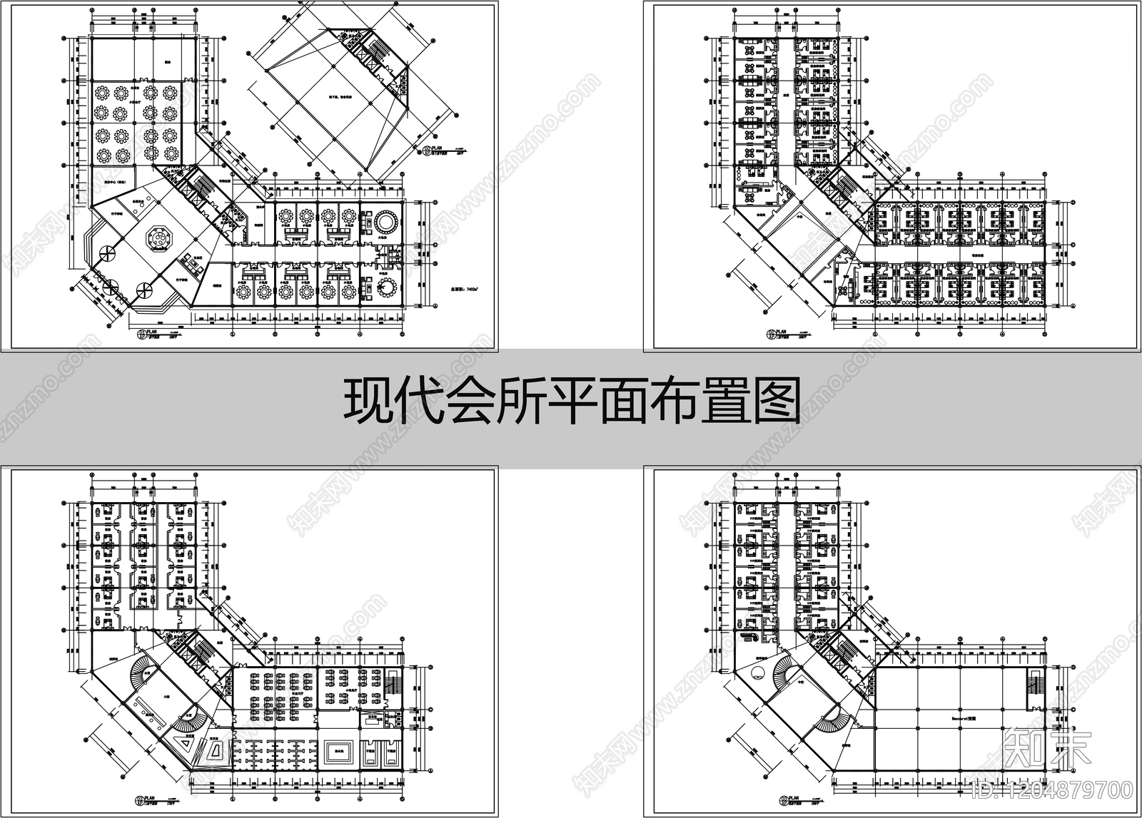 现代酒店建筑施工图下载【ID:1204879700】