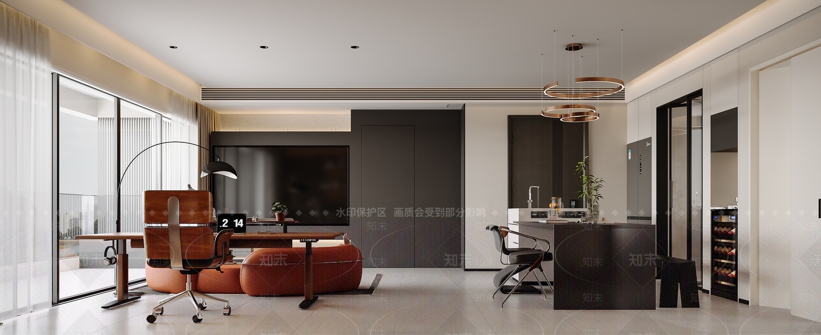 现代中古家居客厅3D模型下载【ID:1204881334】