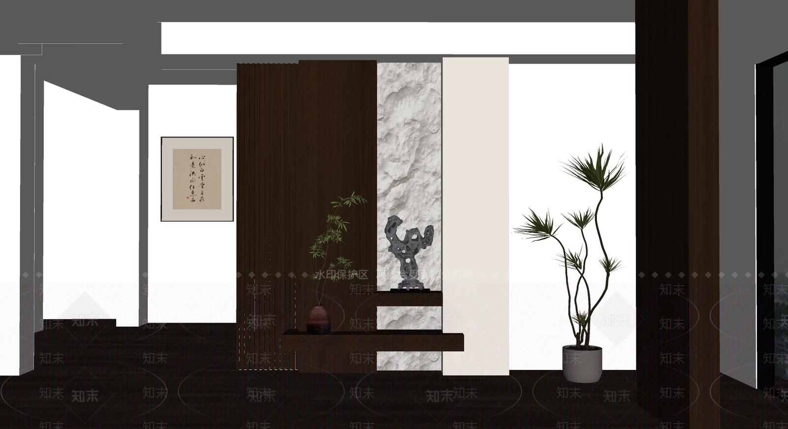 现代中古玄关SU模型下载【ID:1204880909】