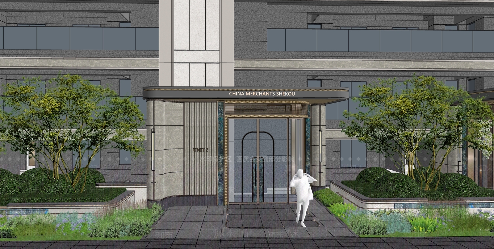 现代高层住宅SU模型下载【ID:1204881481】